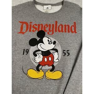 Disneyland Mickey Mouse 1955 Gray Crewneck Sweatshirt Small Disney
